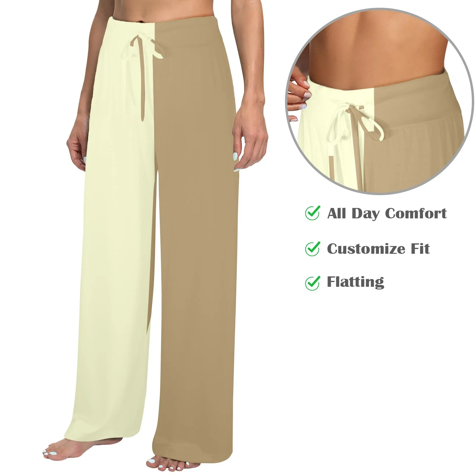 lark sunlight half and half Women's Wide Leg Lounge Pants (Model L77)