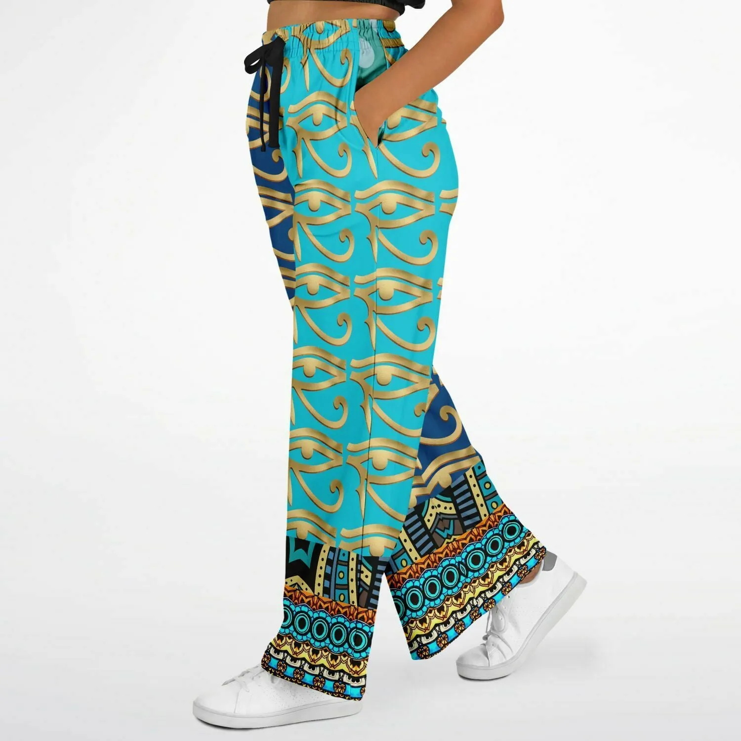 Many Blessings Horus Eye Eco-Poly Stretchy Phat Bellbottoms