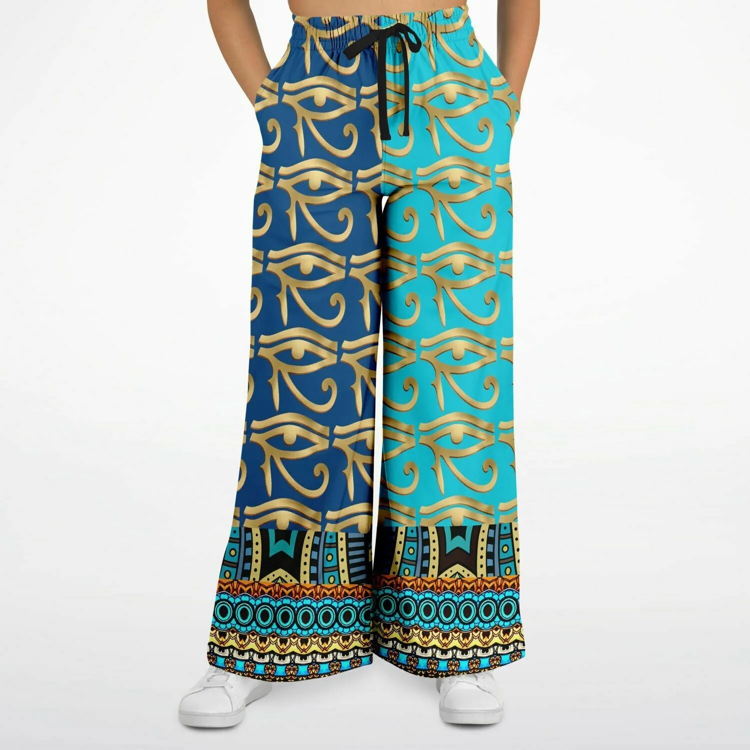 Many Blessings Horus Eye Eco-Poly Stretchy Phat Bellbottoms