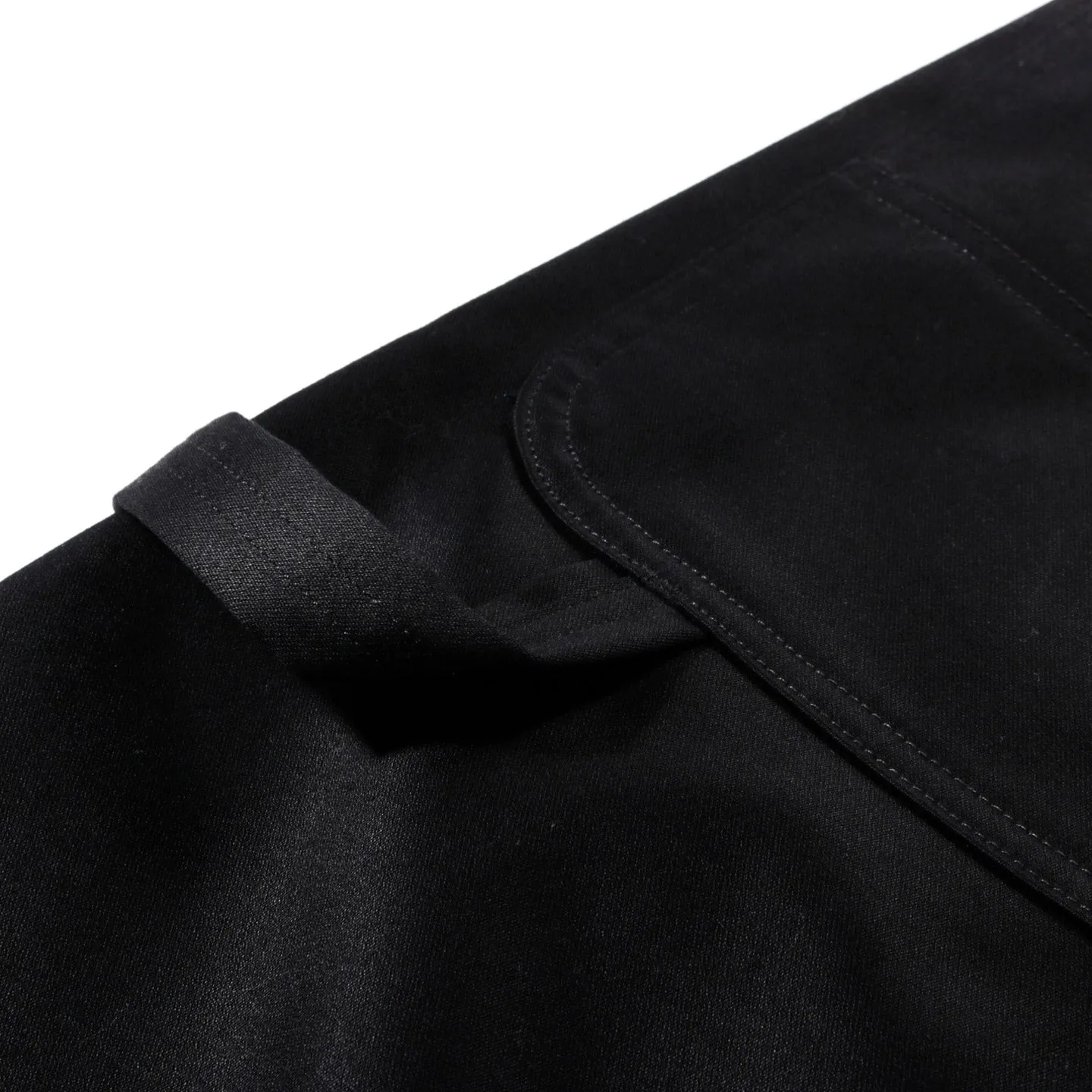 MONITALY DROP CROTCH PAINTER PANTS VANCLOTH SATEEN BLACK