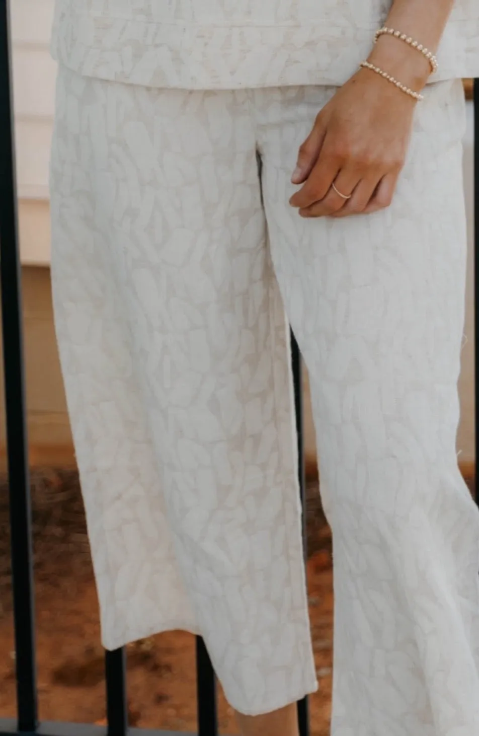 Natalia Woven Linen Wide Leg Pants