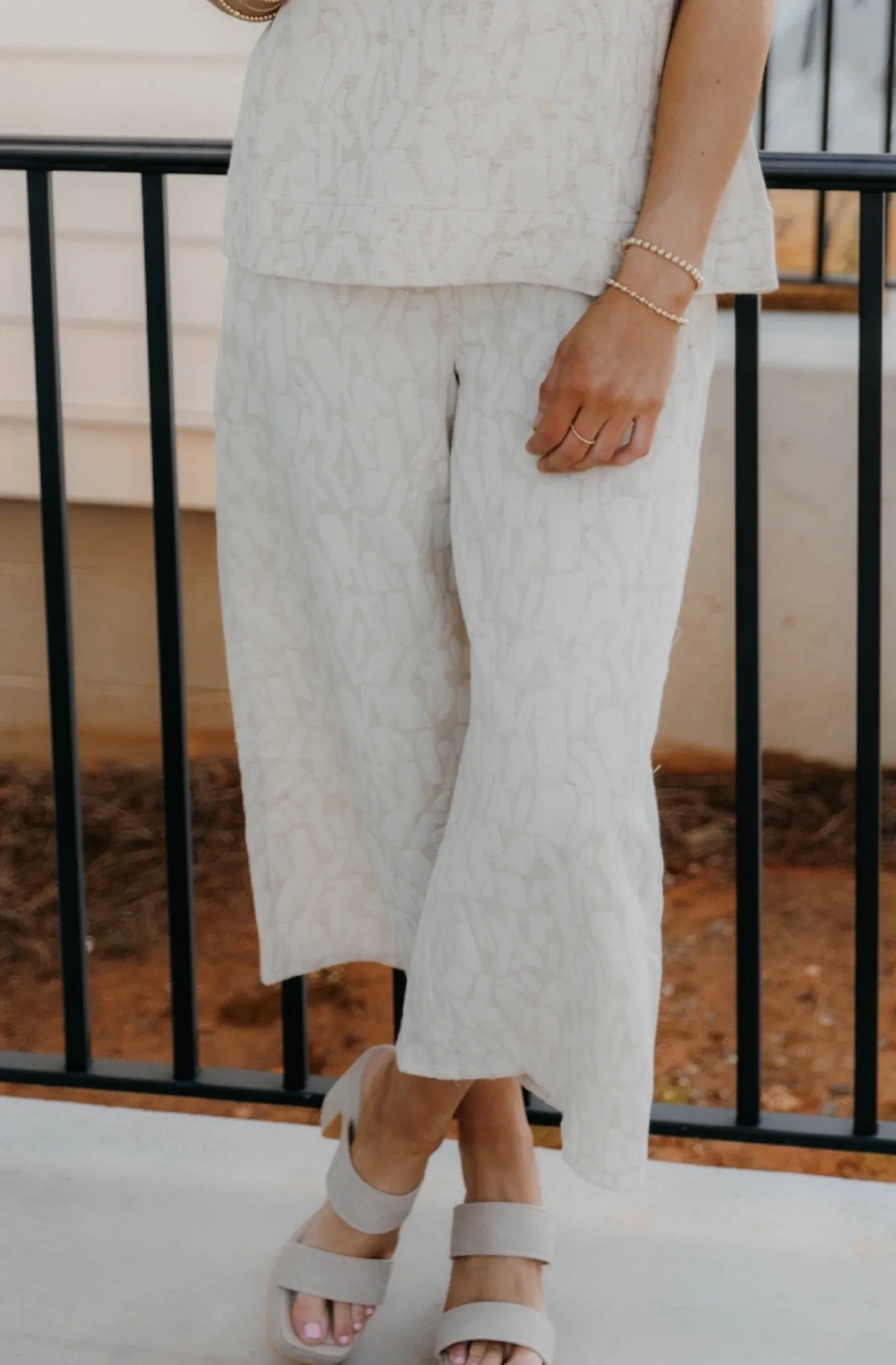 Natalia Woven Linen Wide Leg Pants