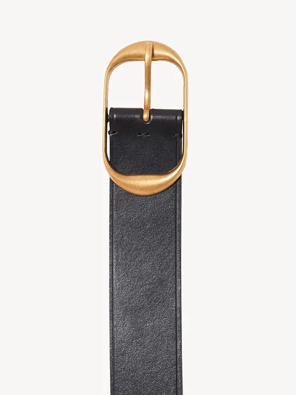 Nili Belt in Black W/ Brass Buckle