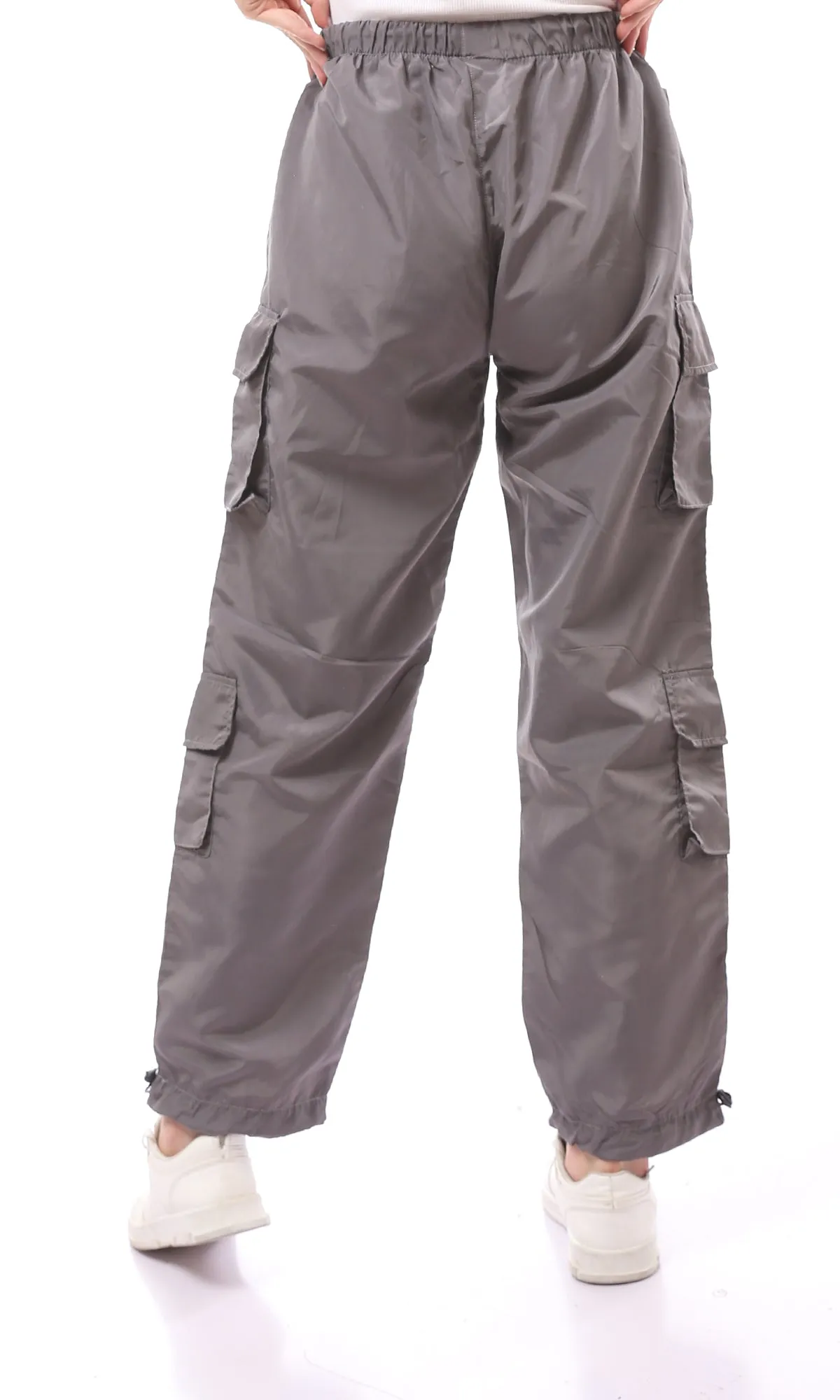 O170601 Dark Grey Waterproof Pants With Patched Pockets