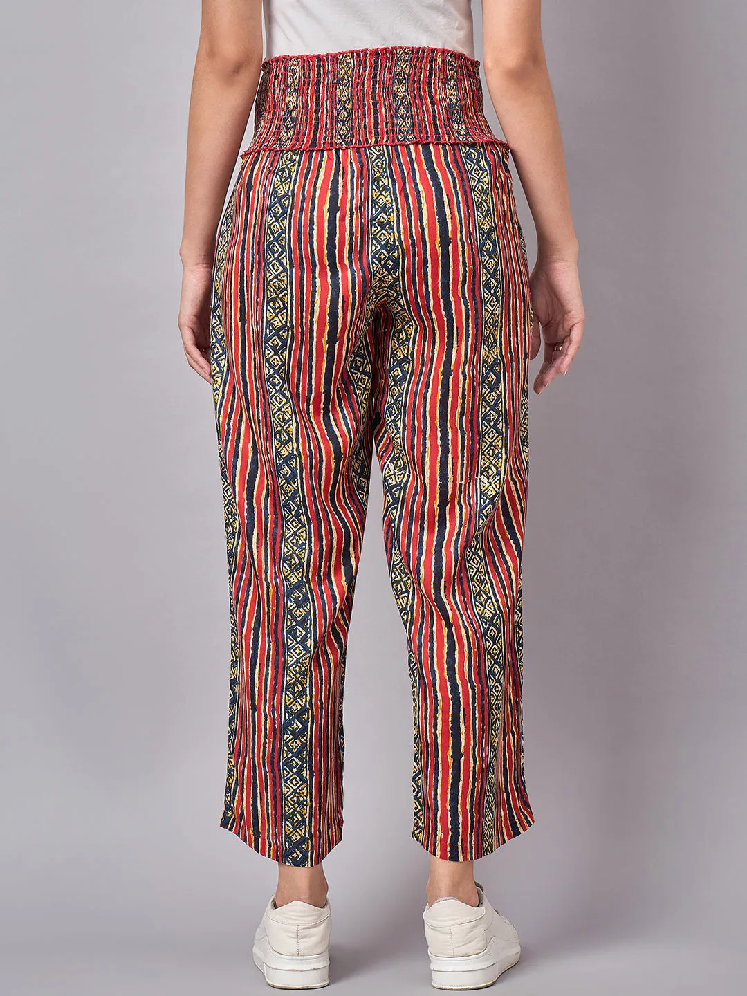 Red Stripe Printed Maternity Pants