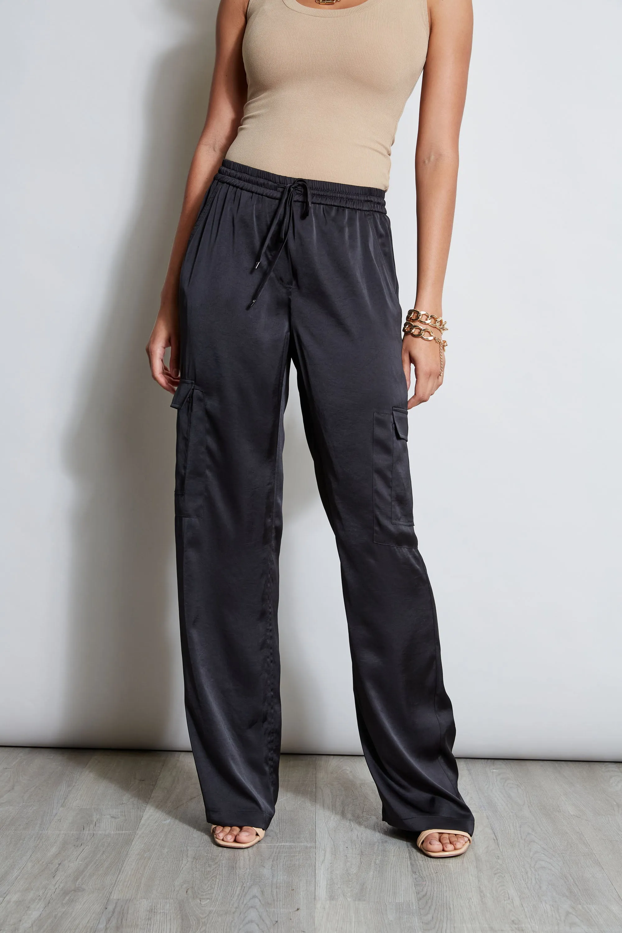 Relaxed Satin Cargo Pant