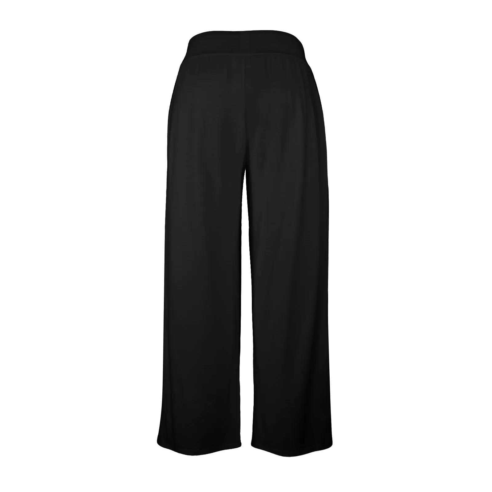 Solid Black Women's Wide Leg Lounge Pants