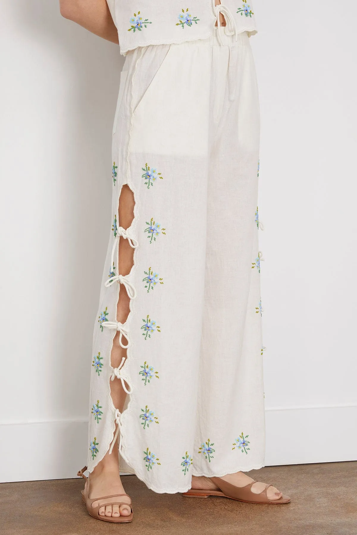 Tania Beaded Pants in White