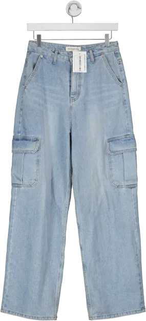 The Frankie Shop Blue Kai Cargo Denim Pants UK 10