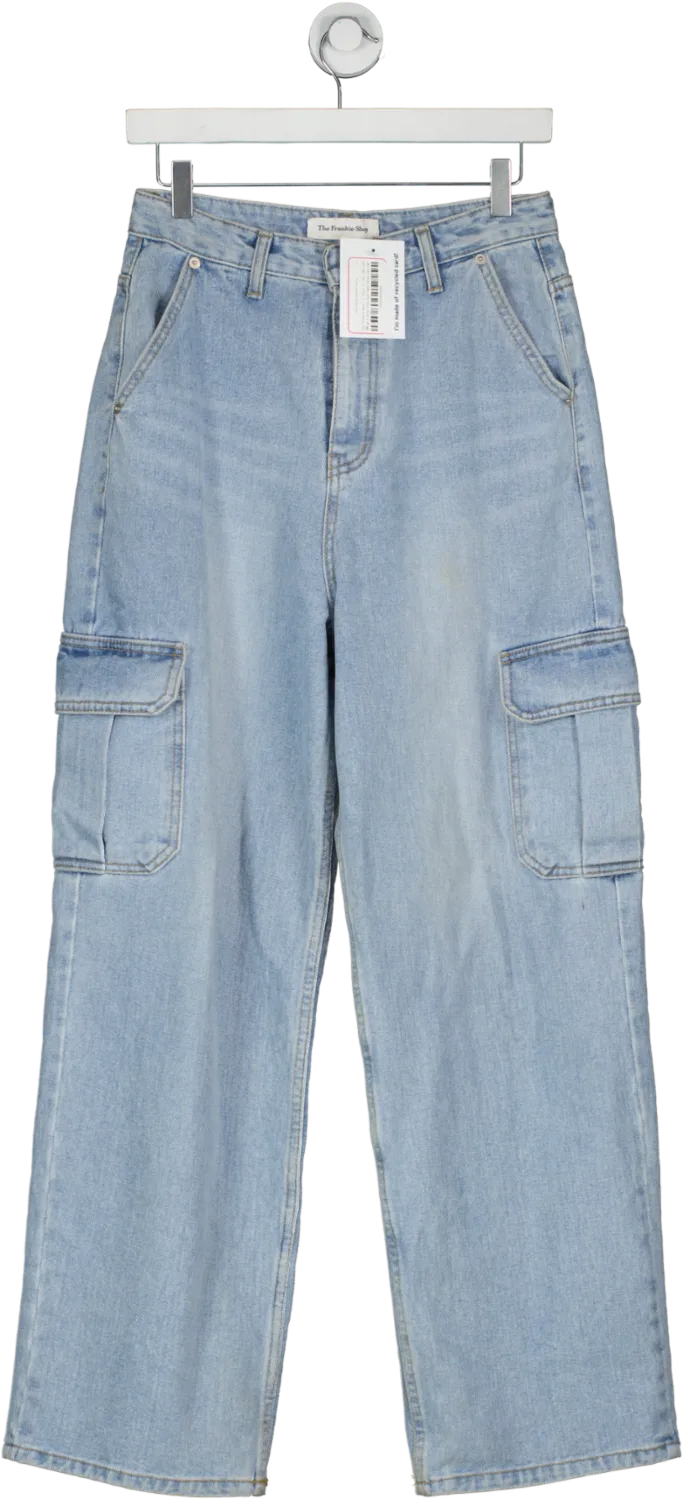 The Frankie Shop Blue Kai Cargo Denim Pants UK 10