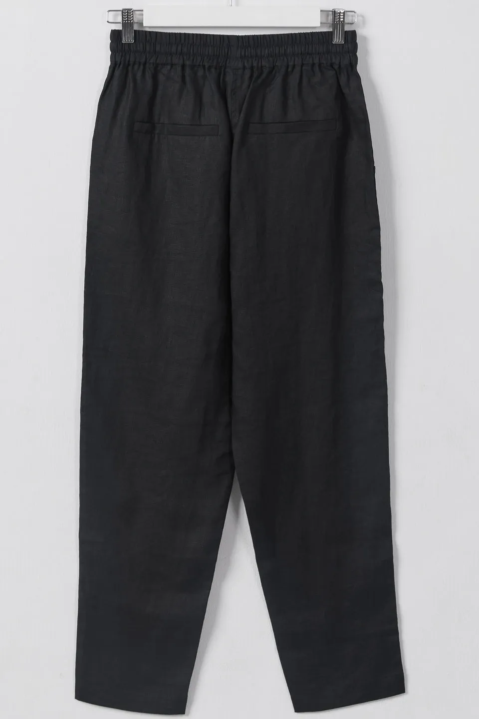 Urban Black Linen Relaxed Tapered Pant