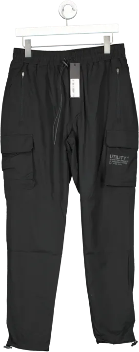 Vanquish Black Utility V3 Tapered Cargo Pants UK L