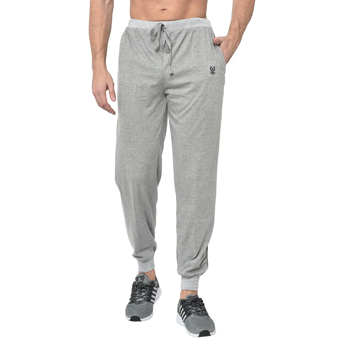 Vimal Jonney Grey Cotton Trackpant For Men's