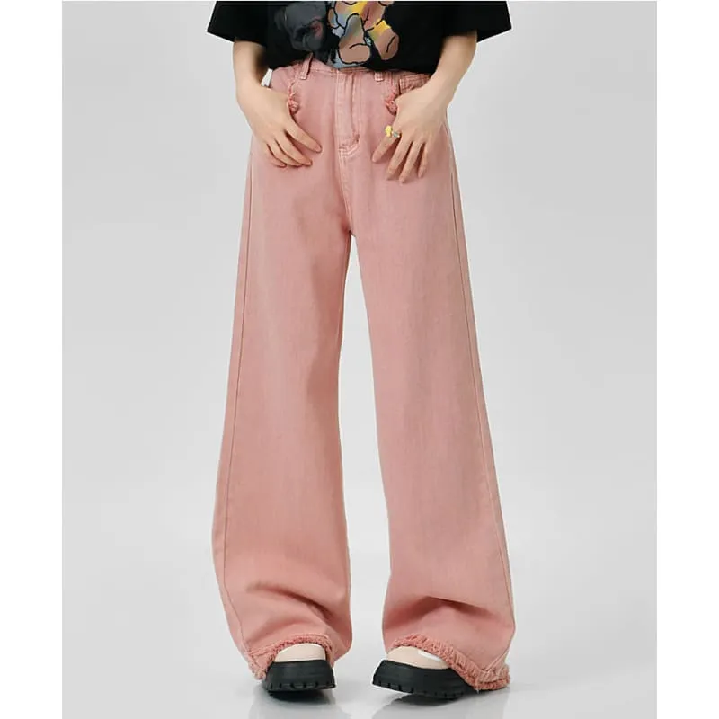 Y2K Style Baggy Long Pink Pants ON621